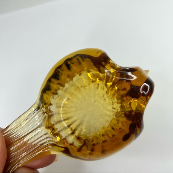 Vintage Amber Glass Hand Blown Small Dish - Picture 5 of 8